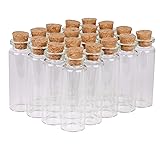 MaxMau 24 Sets 15ml Small Mini Glass Bottles with