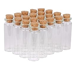 MaxMau 24 Sets 15ml Small Mini Glass Bottles with