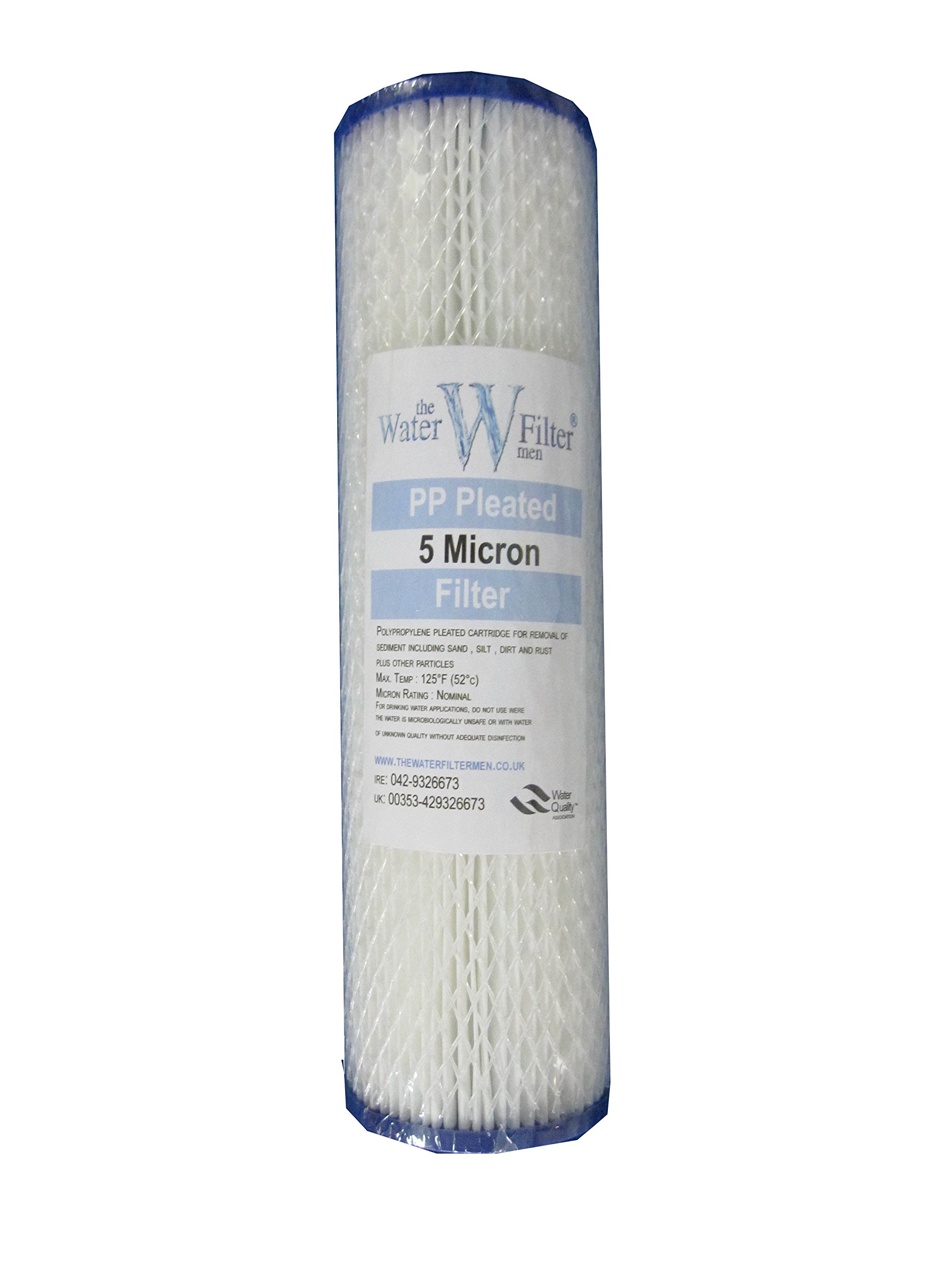 10" Pleated Washable Reusable Sediment Water Filter Cartridge 5 Micron Fits All 10" Water Filter Housings