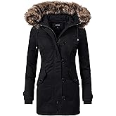 NUTEXROL Women's Heavy Thicken Puffer Down Warm Parka Padded Winter Hooded Insulated Jacket Overcoat with Faux Fur Hood