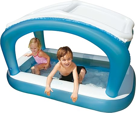 109cm Lumineux Et Colore Pataugeoire Homejuan Gonflable Bebe Piscine Avec Pare Soleil Canopy Parfait Pour Les Jeunes Enfants 210 185 Jeux De Plein Air Et Sports Piscines Et Bassins Pour Enfants