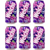 Welch&rsquo;s Sparkling Grape Soda, 12 Fl Oz Cans (Pack of 6) | Bold Fruity Flavor | Carbonated Drink | Refreshing Sparkling Beverage | Made with Real Grape Juice Concentrate