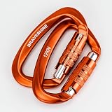 2 Pack Carabiner Clip 12KN Auto Locking Twist Lock D Shape view 5