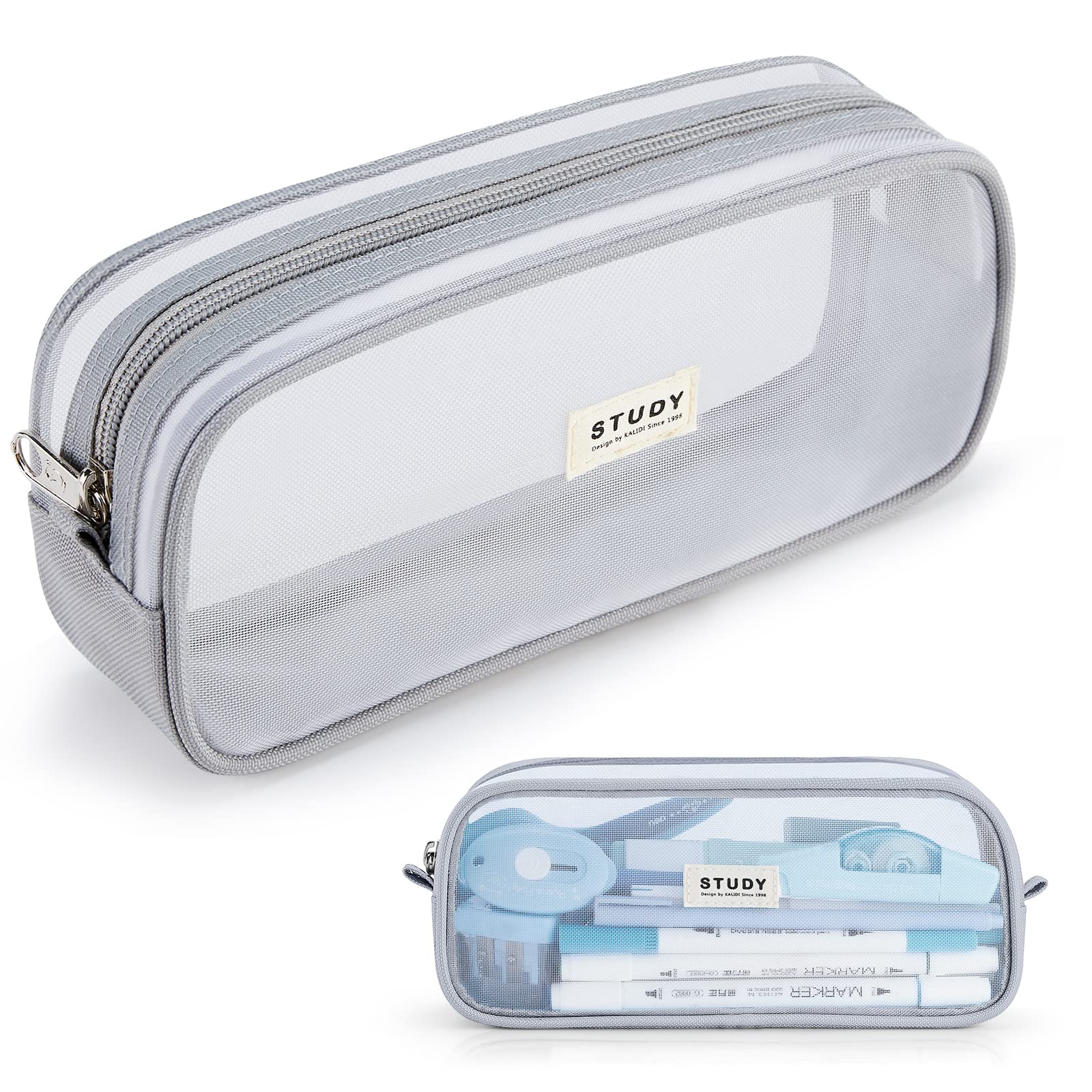 KALIDI Clear Pencil Case Large Pen Bag Stationery Pouch Cosmestic Make up Bag for Student School College Office