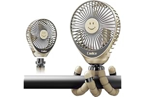 COOLICE Stroller Fan Clip on for Baby, 30Hrs Removable Fan for Strollers and Car Seat, 3 Speeds Baby Stroller Fans, Rechargeable Portable Fans for Strollers with Flexible Tripod for Beach, Camping and Hiking