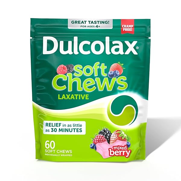 DULCOLAX SALINE LAXATIVE SOFT CHEWS, GENTLE CONSTIPATION RELIEF,...