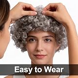 SHATCHI Afro Wig Curly Grey Unisex 60s 70s 80s Fancy Dress Costume view 7