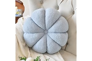 DDLIURY Round Throw Pillow, 17.7" Round Cushion Pillows Pumpkin Decorative Pillows Floor Cushion for Couch Bed Sofa Chair, Dusty Blue Aesthetic Circle Seat Cushion Home Decor Pillow for Bedroom Living Room