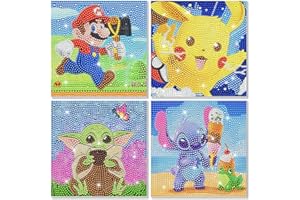 LAVIDASS Diamond Painting Kits for Kids Adults 4 Pack 5D Diamond Painting Full Drill Diamond Art for Kids Ages 6-8-10-12 and Beginners
