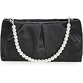 CHARMING TAILOR Evening Bag Women Wedding Party Handbag Small Dressy Formal Purse Pleated Satin Clutch