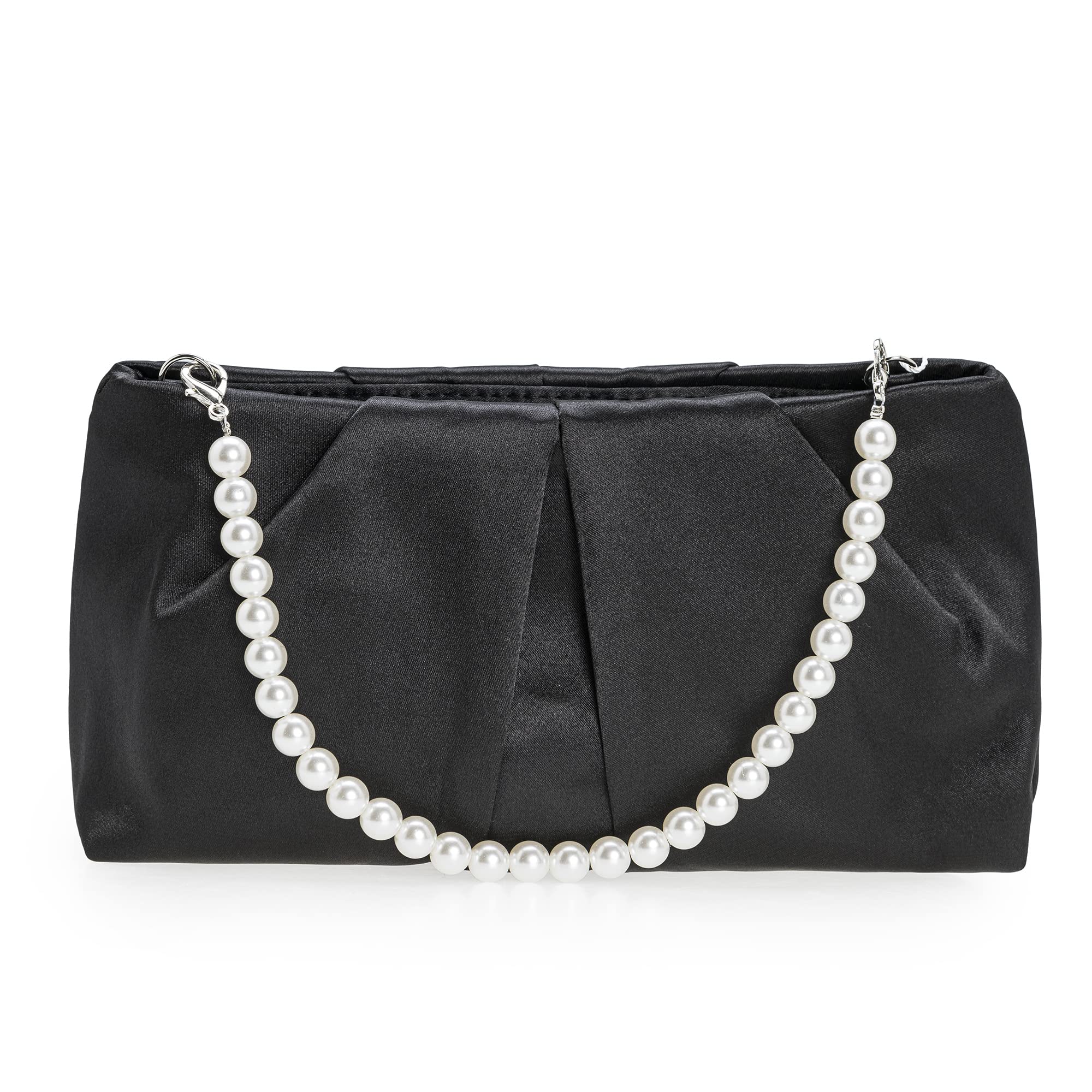 CHARMING TAILOR Evening Bag Women Wedding Party Handbag Small Dressy Formal Purse Pleated Satin Clutch