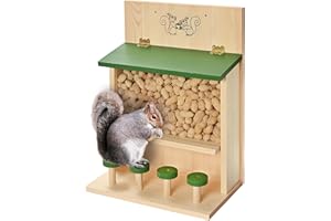 MONT PLEASANT Squirrel Feeder Nut Bar Large Squirrel Feeder for Outside, Peanuts for Squirrels, Hanging Squirrel Feeding Station Chipmunk Feeder for Backyard Easy to Fill with Nuts Green Color