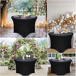 2 Pack Black 72-Inch Diameter x 30-Inch High Round