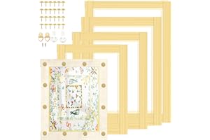 ECOIOU 20 Stretcher Bars 5 Size for Needlepoint Art, DIY Stretcher Bar Frame, Standard Size 6", 8", 10", 12", 14" by 3/4-Inch