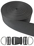 ZHFMILY 2 inch Black Nylon Webbing Strap with