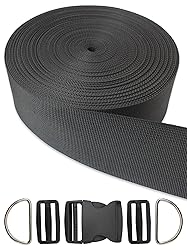 ZHFMILY 2 inch Black Nylon Webbing Strap with