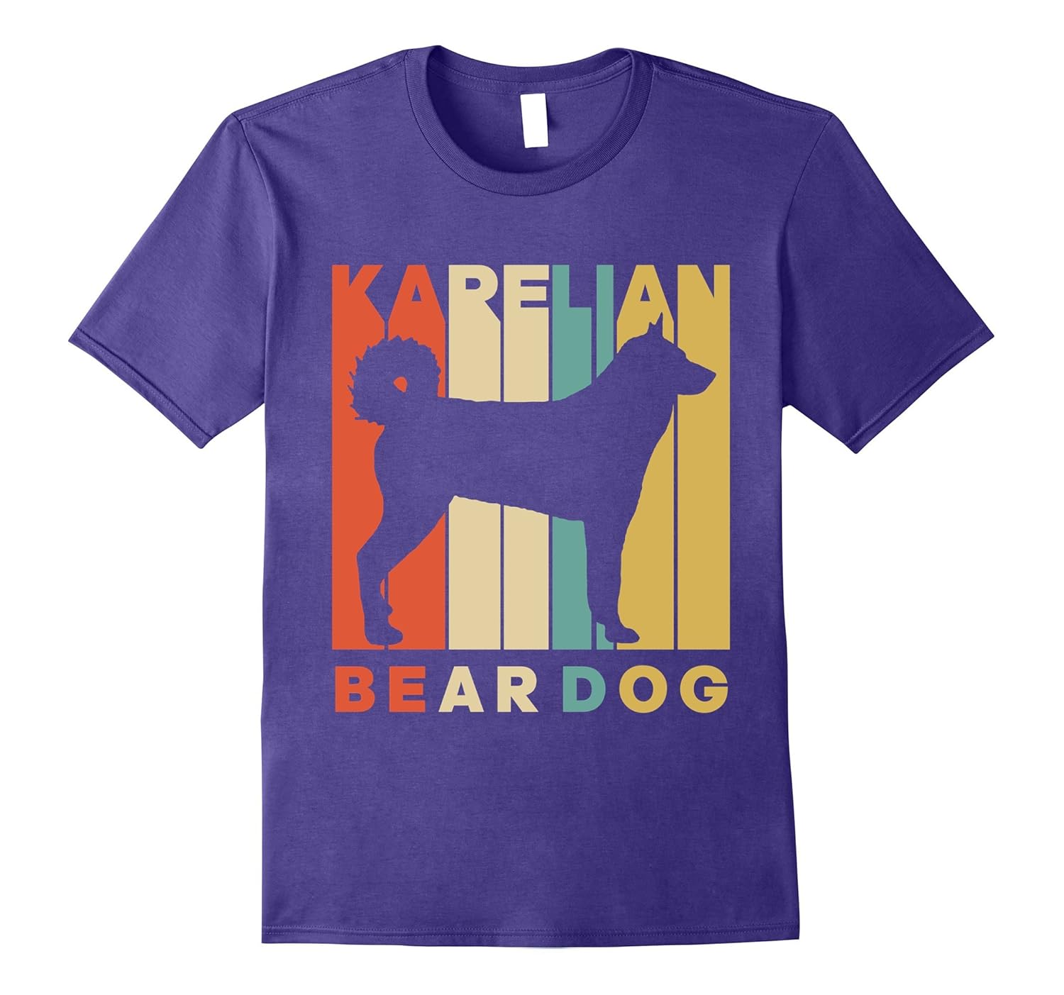 Vintage Style Karelian Bear Dog Silhouette T-Shirt-ANZ