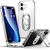 Shields Up for iPhone 16 Plus Case with Stand, Phone Case Clear with Double Ring Holder [Adjustable & Foldable] Shockproof Protective Cover for iPhone 16 Plus 6.7 inch - Clear