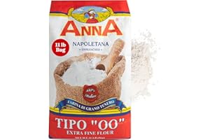 Cento Anna Tipo 00 Flour, 11 Lbs., Extra Fine, Unbleached, Soft Wheat Flour, Perfect for Pizza Crust, Pasta & Bread, Grown and Processed in Italy
