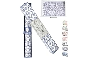 Elodie Essentials Drawer Liner Paper - 14" x 19.5", 6 Pack, Royal Damask, English Lavender - Non Adhesive Shelf Paper - Lavender Scented Drawer Liners for Bedroom Dresser - Scented Sheets