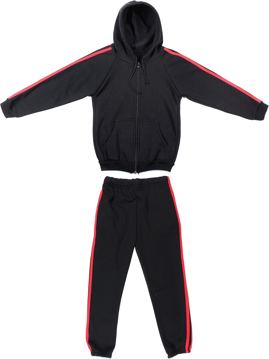 black tracksuit red stripe