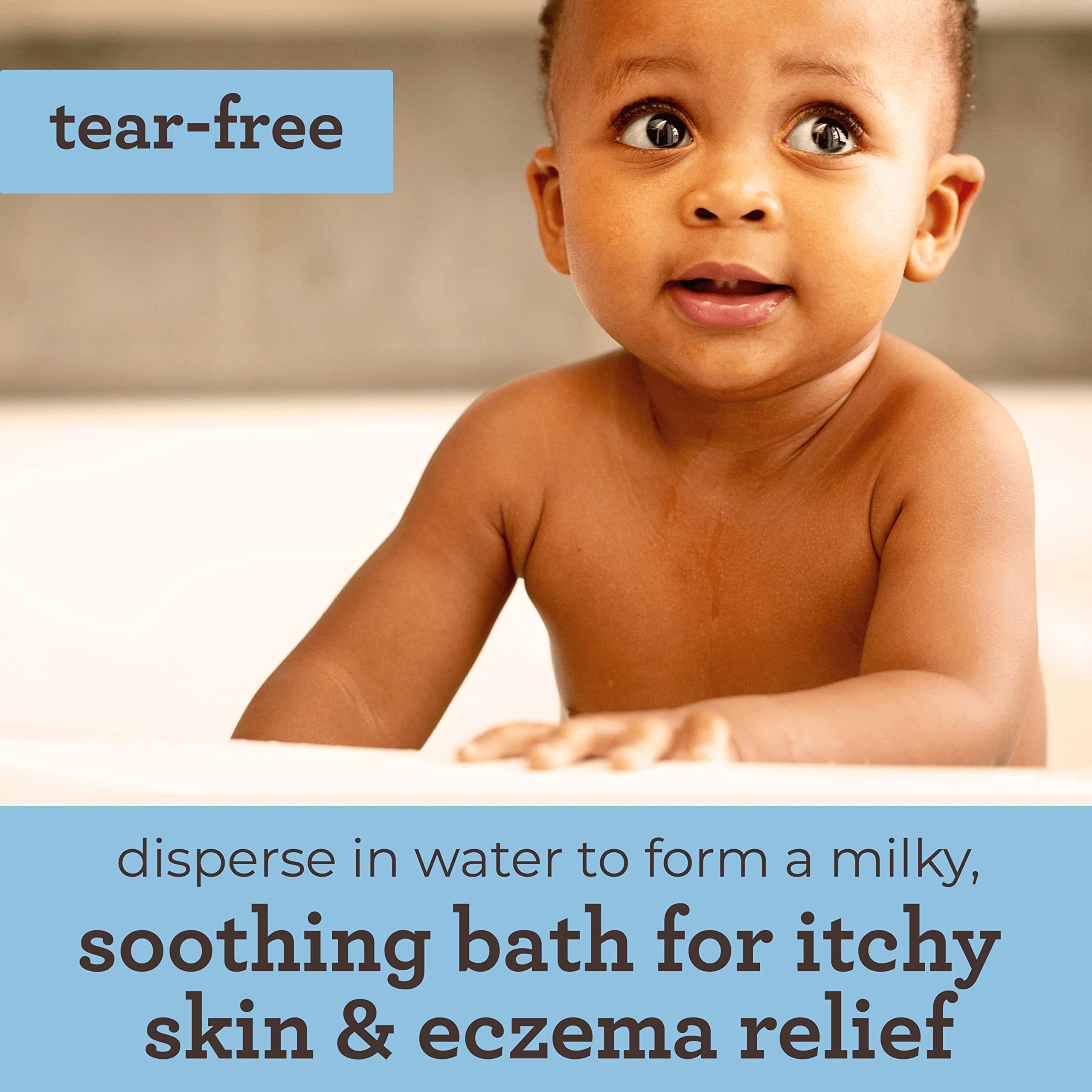 Aveeno Baby Eczema Therapy Soothing Bath Treatment for Relief of Dry, Itchy & Irritated Skin, Made with Natural Colloidal Oatmeal, Fragrance-, Paraben-, Steroid- & Tear-Free, 5 ct