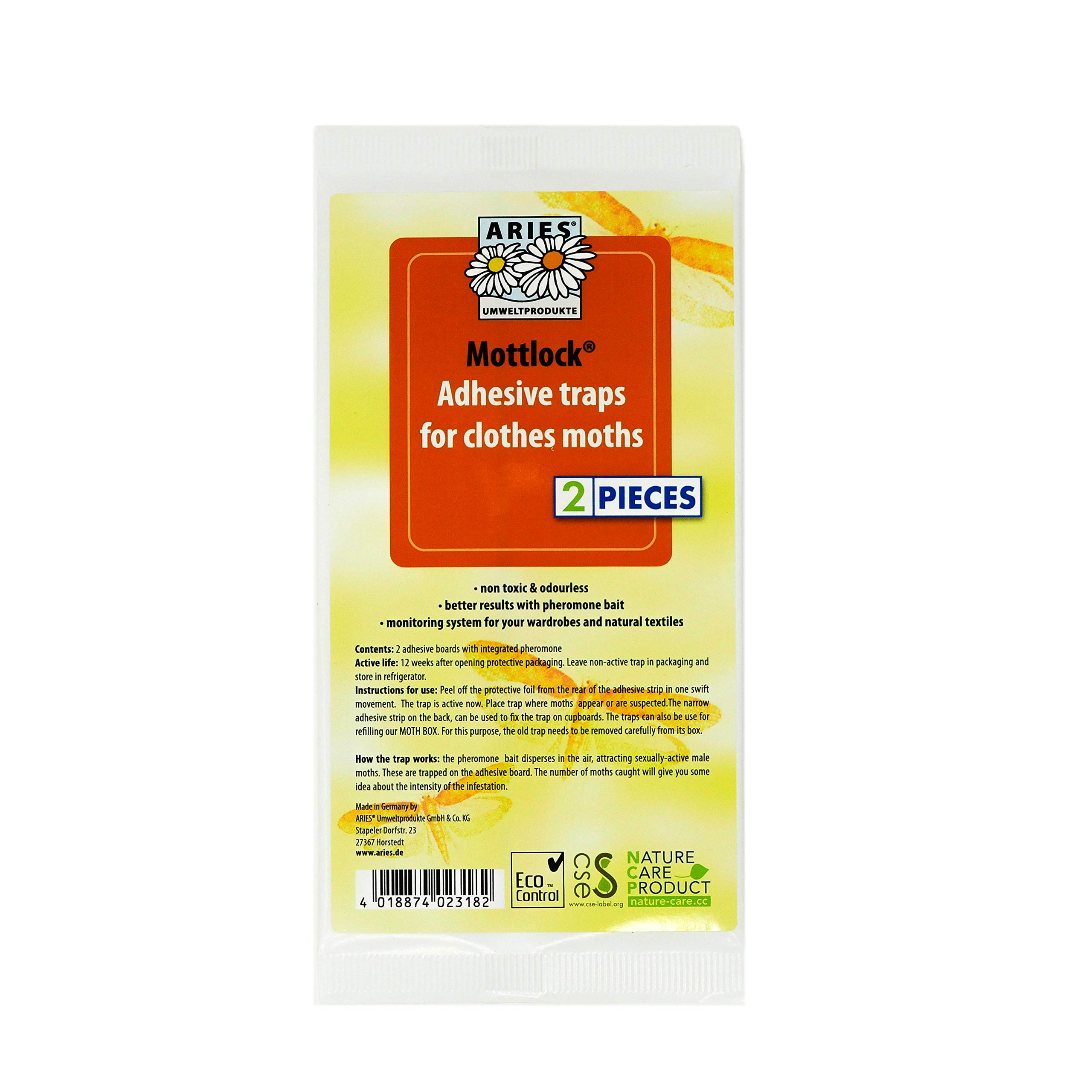 Mottlock Natural Clothes Moth Pheromone Sticky Trap re-fill pack of 2