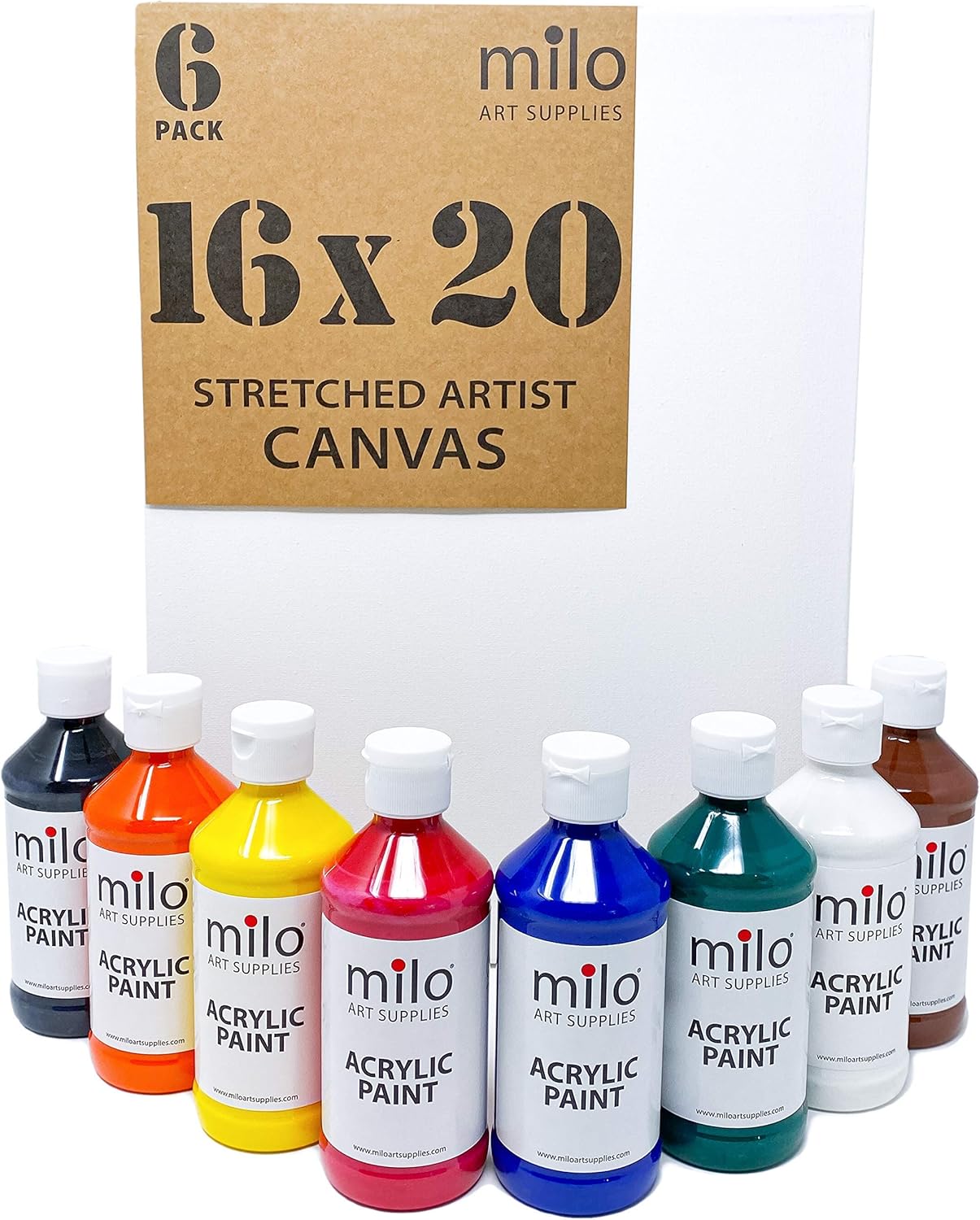 milo Paint and Canvas Set 16x20 Stretched Artist Canvas