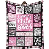 Psspotgj Christian Gifts for Women, Baptism Gifts for Girl, Religious Gifts for Women, Christian Blanket, Catholic Spiritual Bible Merch 60"x50" Throws Blanket for Christmas Birthday