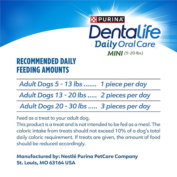 DENTALIFE DAILY ORAL CARE DOG TREATS FOR SMALL DOGS 5-20 LBS., CHEWY DENTAL TREAT TO FRESHEN BREATH AND FIGHT TARTAR, CHICKEN FLAVOR, 17.1 OZ., 58 CHEWS – 58 CT. POUCH