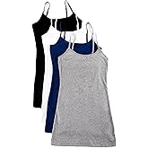4 Pack Active Basic Women's Basic Tank Top (3X,Black/Gray/White/Navy)