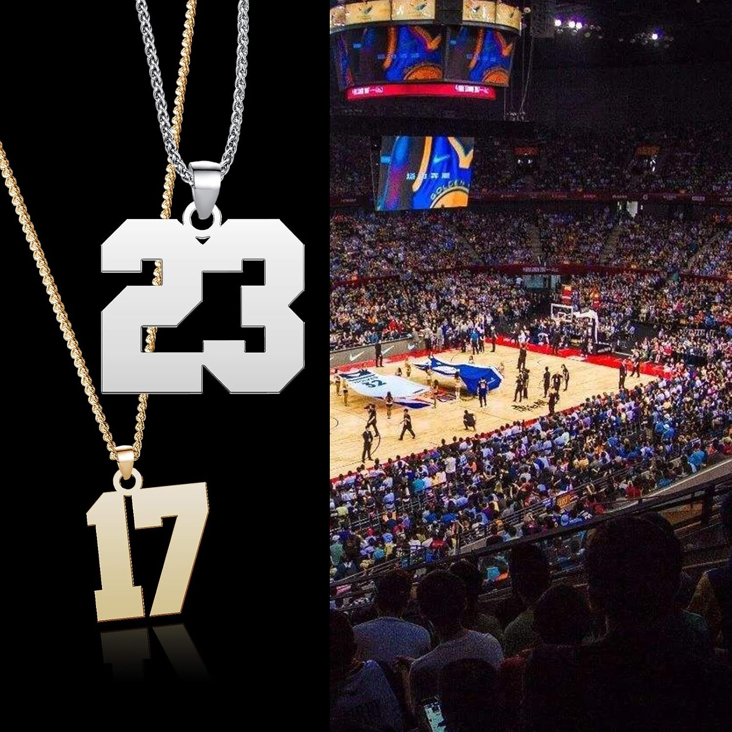 YSAHan Sports Number Necklace Personalized Customized 1 to 99 Stainless Steel Birth Year Lucky Number Pendant Jewelry for Boys Mens 3mm Keel Link Chain: Jewelry