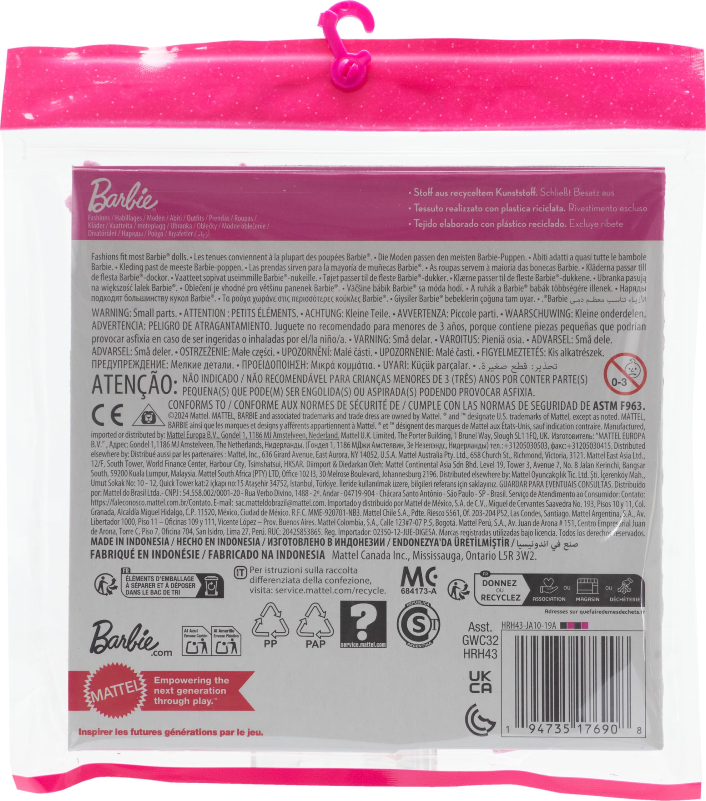 Barbie Clothes, Doll Fashions and Accessories Set Featuring 2 Complete Cottage Core Outfits, Including Floral Dress, Gingham Pants and More