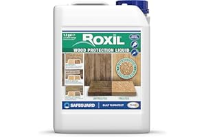 Roxil Wood Waterproofing Sealer (1.3 Gallon Clear) - 10 Year Outdoor Wood Treatment for Decking, Fence, Sheds and Furniture