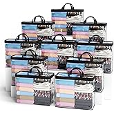 Hopack Under Bed Storage Bags Organizer, 22L Clear Storage Bags, Bags Organizer Clear Zipper Containers Bedroom, Storage Bag for Sweater, Clothes, Shoe Toy, Blanket, Sheet (Black,10PACK)