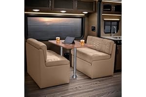 Qualitex De Leon RV Dinette, Bed with Storage, w/Oak Table, Ultimate Leather, Light Sand