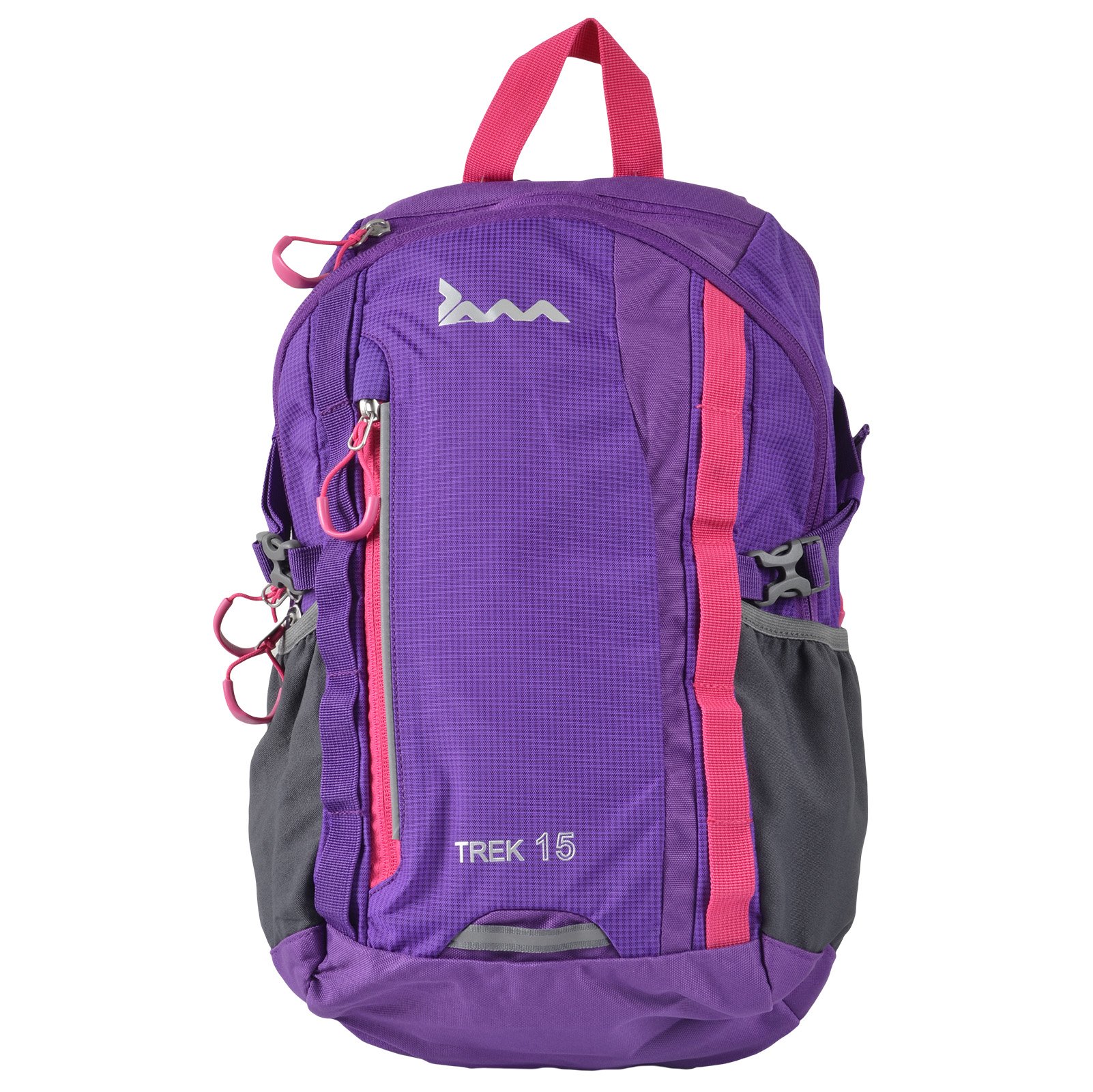 JAM Trek Backpack Purple Pink 25L Waterproof Comfortable Rucksack with Thick Padded Back Panel and Secure iPad Pocket Ideal For College Hiking Festival Camping Travel Lightweight Strong Chest Strap
