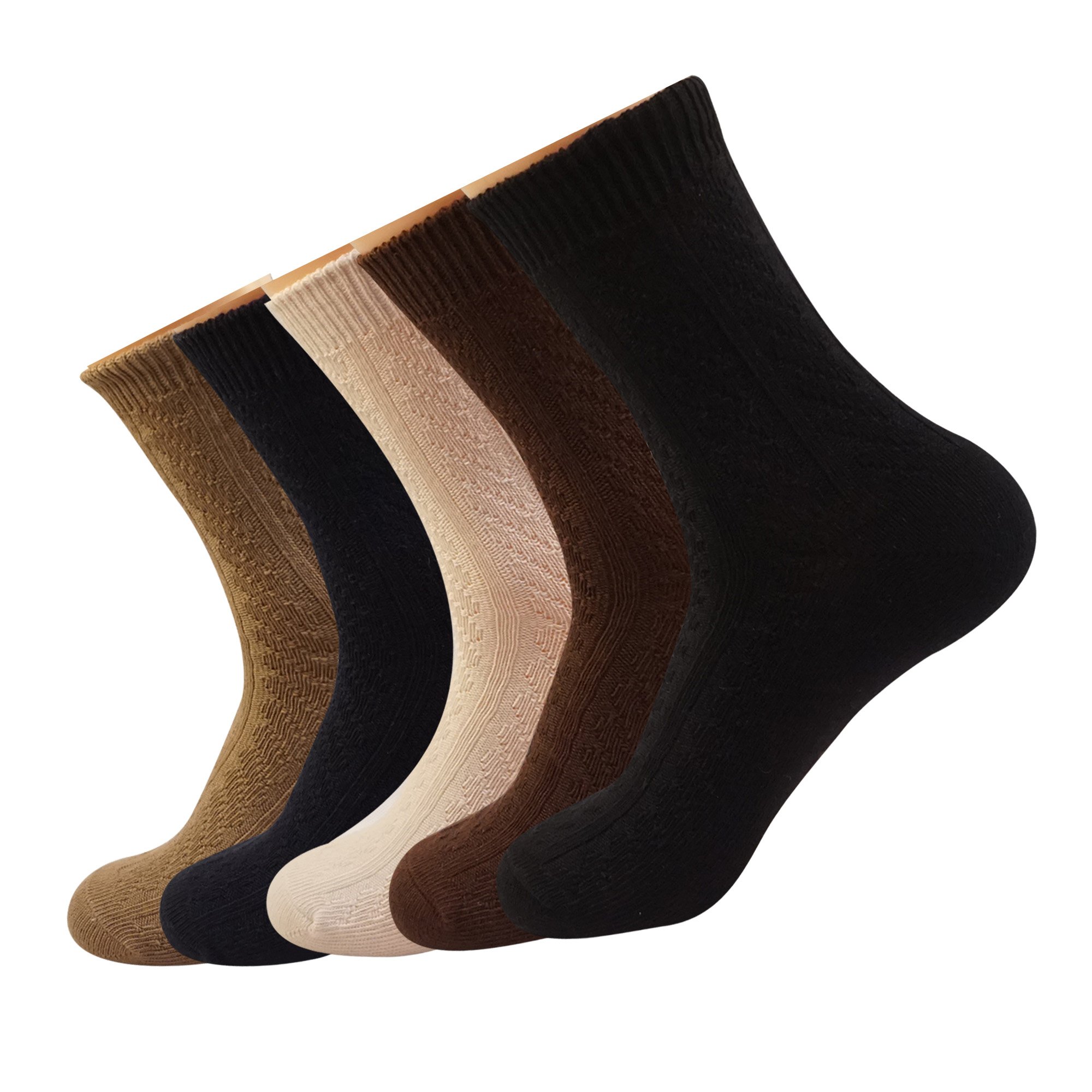 Womens Socks Womens Crew Cotton Dress Socks Thick Warm Knit | Desertcart  Zambia