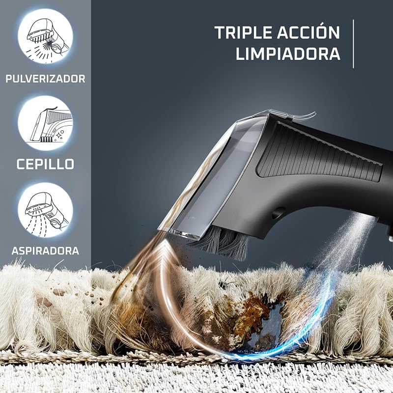 Clean It Hot & Cold, Aspiradora tapicerías 1150W, 5 Acc, Negro