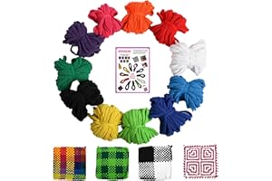 OYACH 440pcs 10inch Cotton Potholder Weaving Loom Refill Loops, 11 Colors Rainbow Bands Kits, Loop Yarn Pot Holder Loom Loops Kits for Kids Adults DIY Arts Crafts,8 Cotton Potholders(not include loom)
