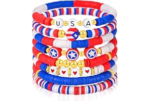 LUYI 32 Pcs Preppy Jewelry Bracelets for Women Clay Bead Colorful Surfer Heishi Bracelet Set Stackable Beaded Friendship Stretch Bracelets Boho Y2K Summer Beach Elastic Layering Bracelets