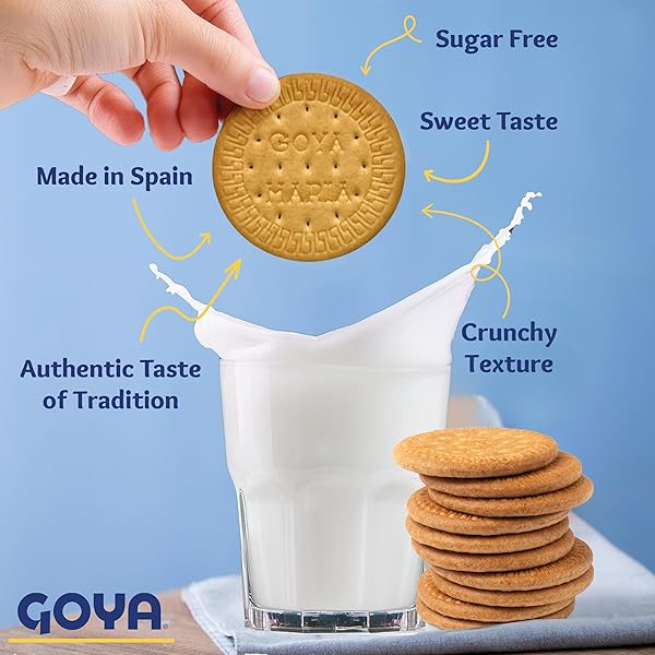 SUGAR FREE MARIA COOKIES BY GOYA, THIN CRISP, BAKED GOODS, SNACKS FOR SCHOOL AND WORK, LUNCH BOX SNACKS, 4 PACK, 7OZ. EACH