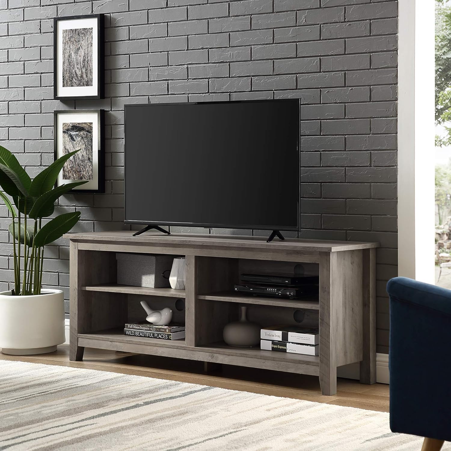 Home Accent Furnishings Lucas 58 Inch Television Stand in Grey Wash