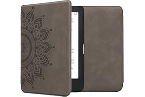 kwmobile Cover Compatible with Kobo Clara 2E / Tolino Shine 4 Cover - eReader Case - Rising Sun Grey