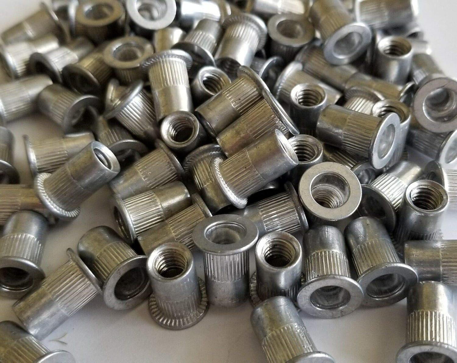 Nuts_ 100 Pcs 1/420 Aluminum Flange Nutserts Rivet Nut Rivnut Nutsert