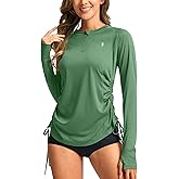 SANTINY Women's Rash Guard UPF50+ SPF Long Sleeve Swimsuits Top UV Sun Protection Swim Shirts for Woman with Zip