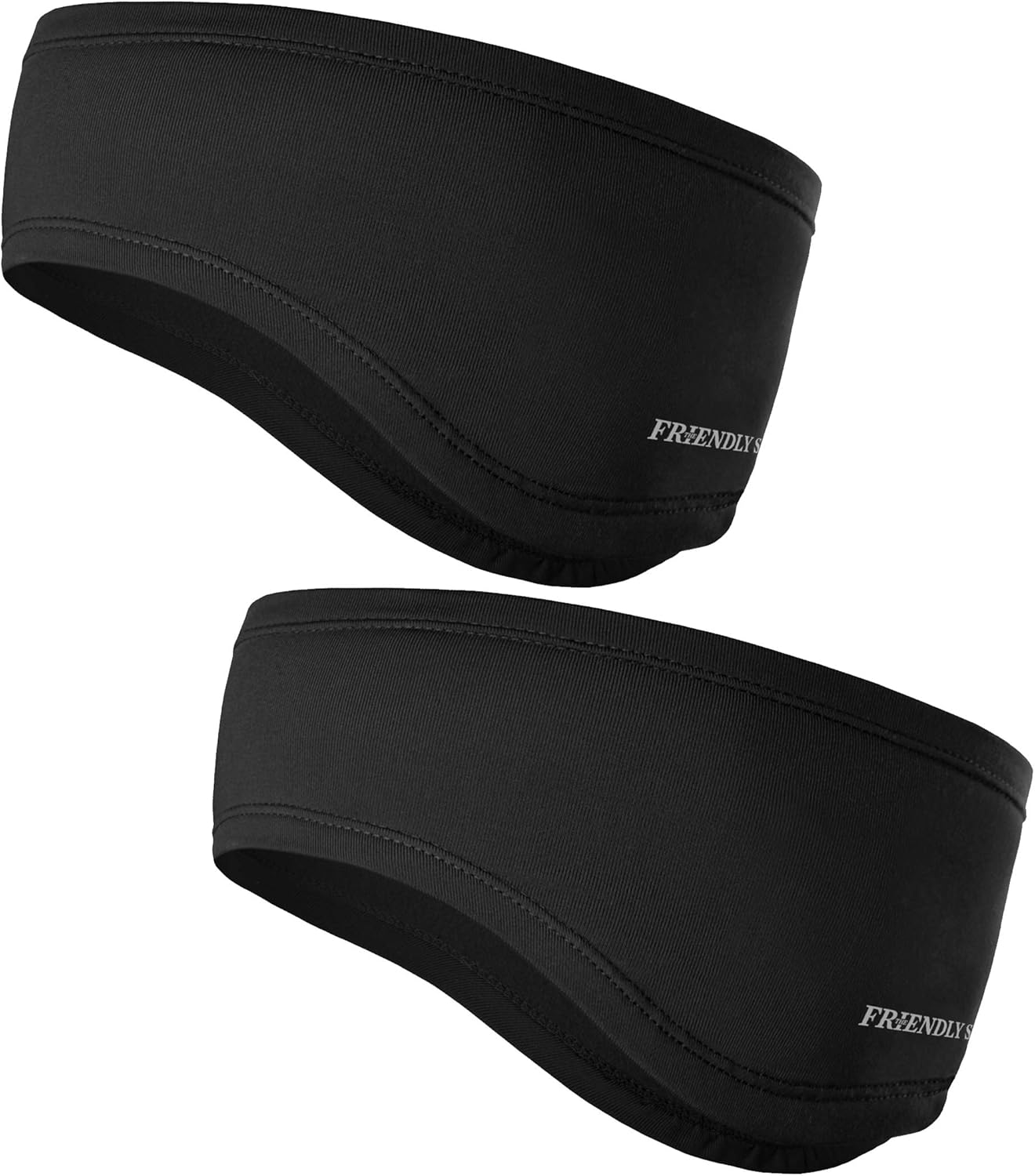 The Friendly Swede Running Headband Ear Warmer - 2-Pack, Sports Headband for Outdoors, Running, Cycling, Hiking - Ideal as Liner Under Helmets (Standard Black) : Clothing