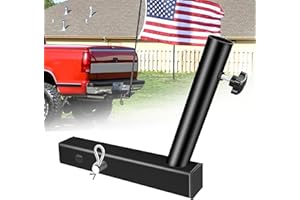 YIYITOOLS Hitch Flag Pole Holder, Heavy-Duty Truck Flag Pole Mount Kit for 2-Inch Receivers, Adjustable Car Flag Pole for Jeep, SUV, RV, Pickup, Trailer – Rust-Resistant, Stable & Easy to Install