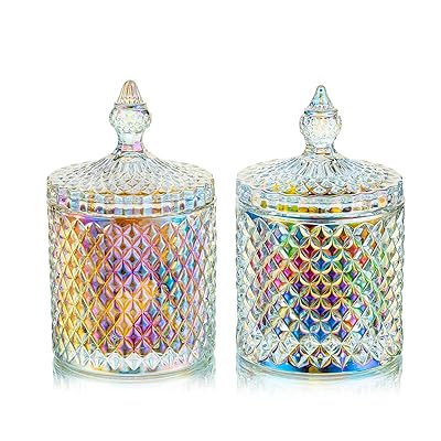 Buy Candy Dishes With Lids Candy Containers Glass Cookie Colorful Jar For Candy Buffet Decorative Jars Candy Buffet Dishes For Party Wedding Display Pothecary Flour Small Small Online In Indonesia B08mkrkwgq