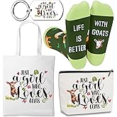CORNER RUNNER Goat Gifts for Lovers - Goat Bags Funny Socks Stuff, Just A Girl Who Loves Goats Gifts for Animal Lovers Farmers Women Sister Friend